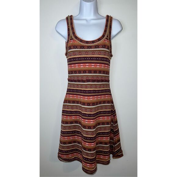 Free People Fair Isle Sweater Sleeveless Dress Fit & Flare Wool Blend Petite Sma - Picture 2 of 8